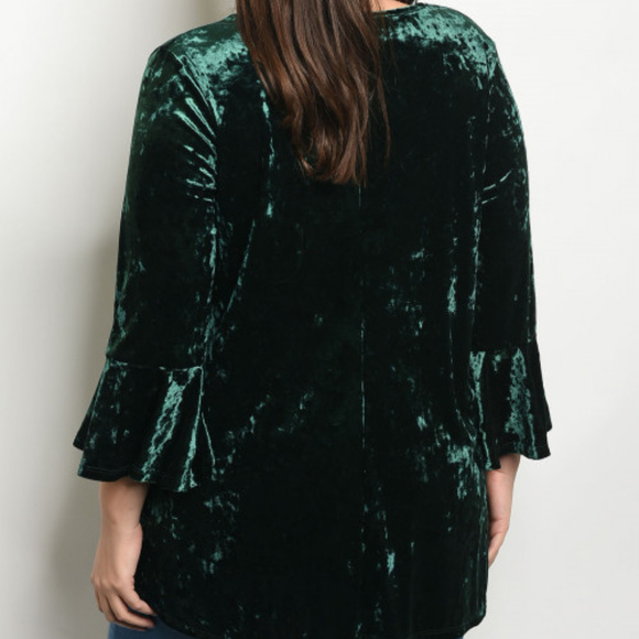 ●CURVY●PLUS●CRUSHED VELVET TOP - Picture 2 of 2